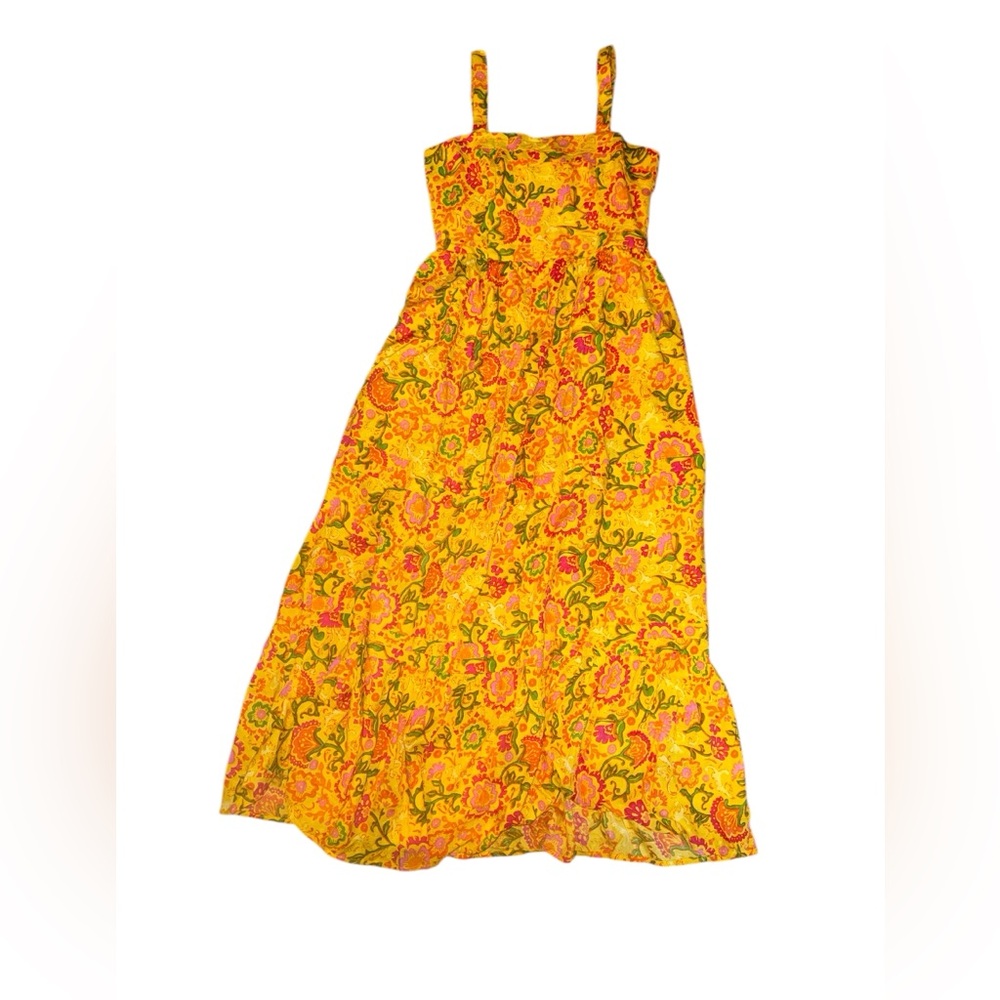Band Of The Free Boho Maxi Dress Small Yellow Orange NWT